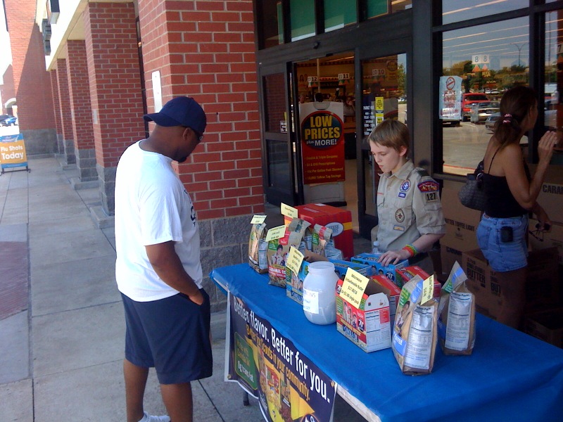 Jonathan helps a customer make a good selection.